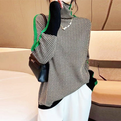 ISABEL I ROLLKRAGEN-PULLOVER MIT AUFDRUCK