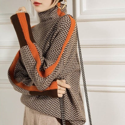 ISABEL I ROLLKRAGEN-PULLOVER MIT AUFDRUCK