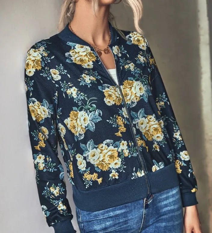 HAZEL I BOMBERJACKE MIT BLUMENPRINT