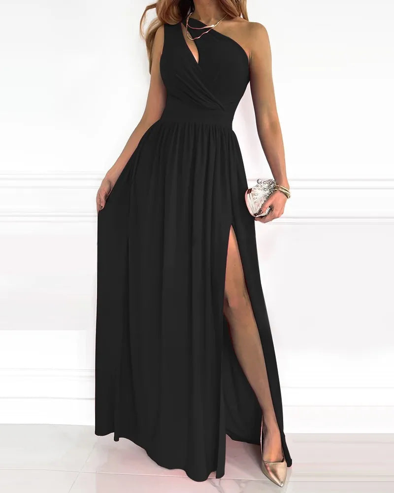 Petra | Elegantes Maxi Kleid - Stilvolles Maxi Kleid mit One-Shoulder Design für besondere Anlässe