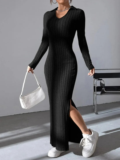 VALESKA I ELEGANTEN PULLOVER-MAXIKLEID