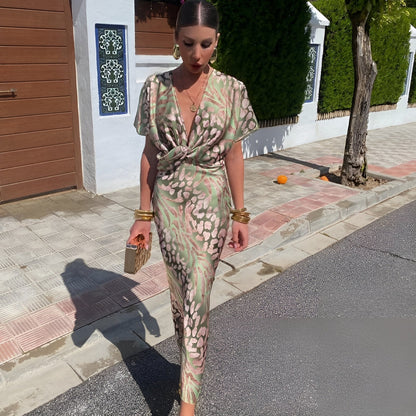 ELISA I LUXURIÖSES KLEID MIT V-AUSSCHNITT