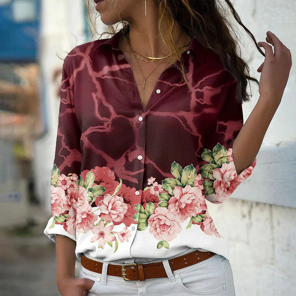 Nora | Stylishly Patterned Blouse