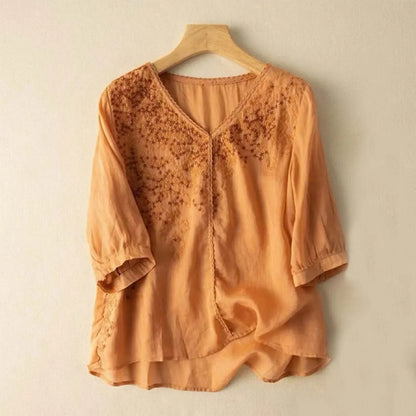 THELFRIDA I ELEGANTE LEINENBLUSE