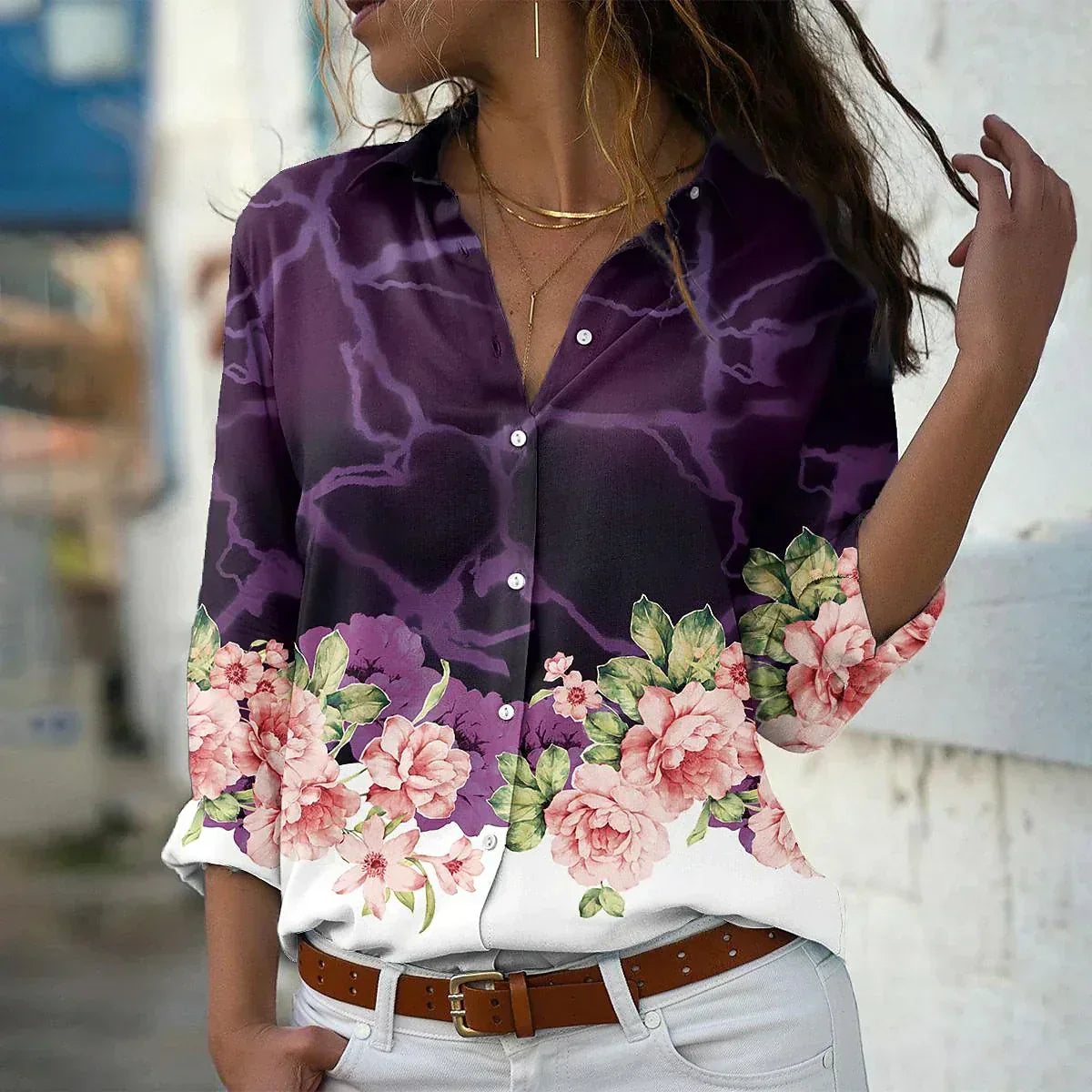 Nora | Stylishly Patterned Blouse