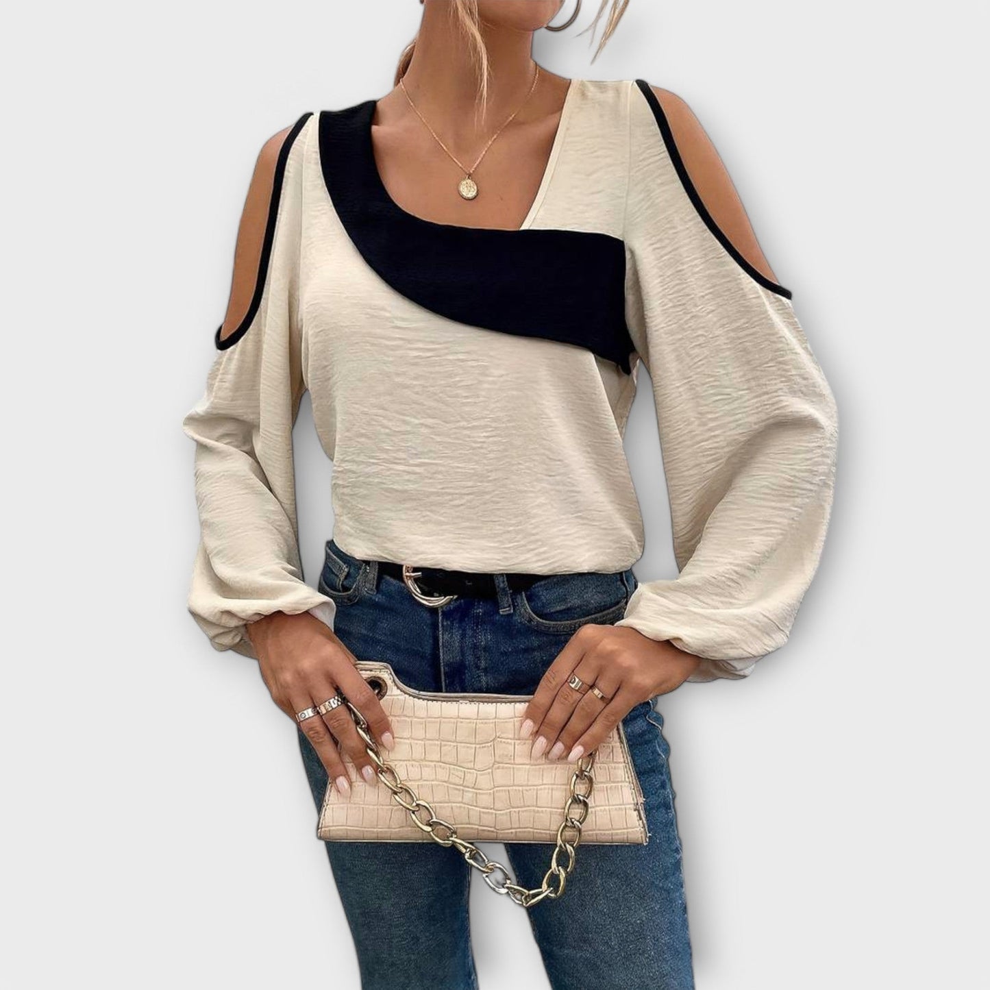 HANNA I BLUSE MIT QUADRATISCHEM AUSSCHNITT