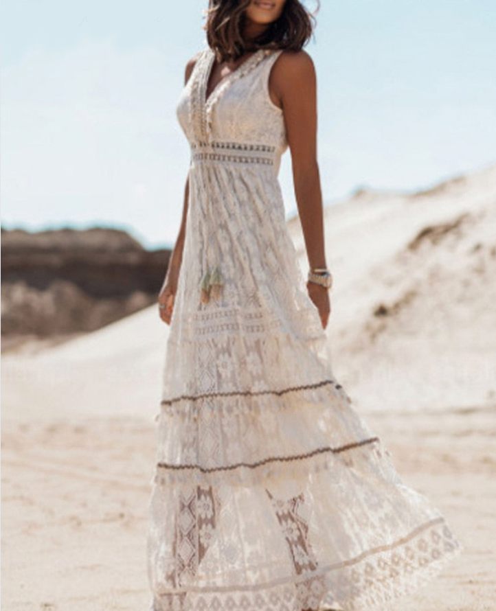 GUNDELGARD I SPITZEN-BOHO-MAXIKLEID