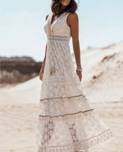 GUNDELGARD I SPITZEN-BOHO-MAXIKLEID