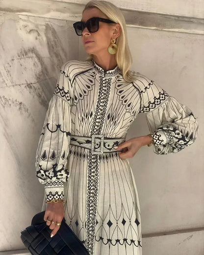 MIRABEL I ELEGANTES RETROKLEID MIT PRINT