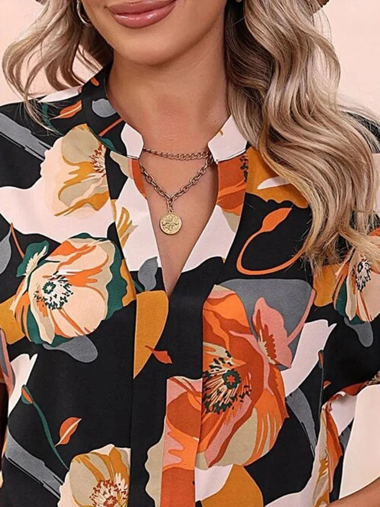 LORAINE I BLUSE MIT RETRO-PRINT