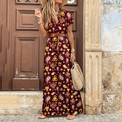 MAREN I FLORALES FALTEN-MIDI-KLEID