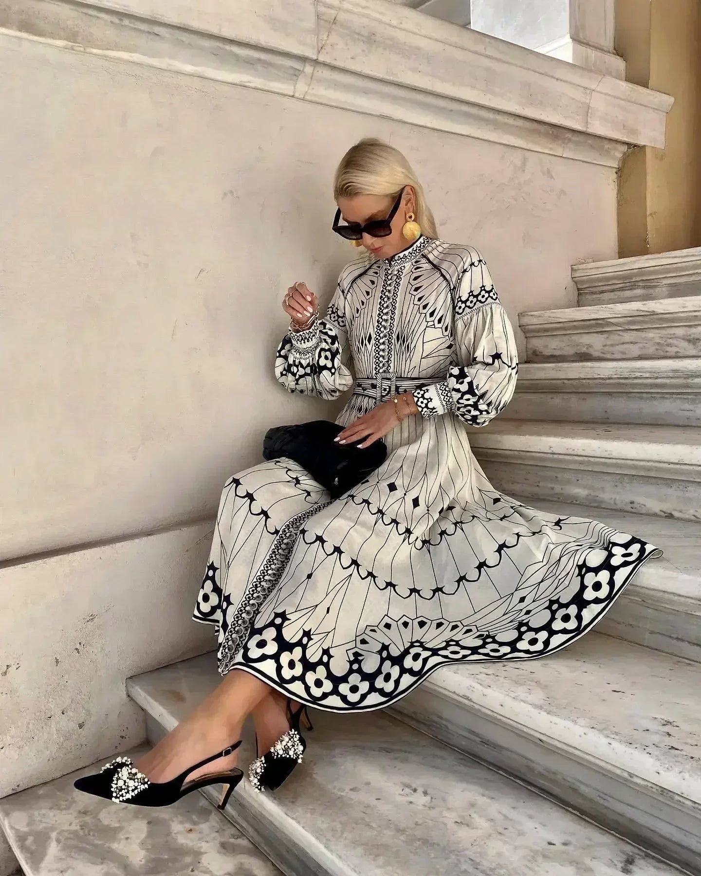 MIRABEL I ELEGANTES RETROKLEID MIT PRINT