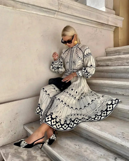 MIRABEL I ELEGANTES RETROKLEID MIT PRINT