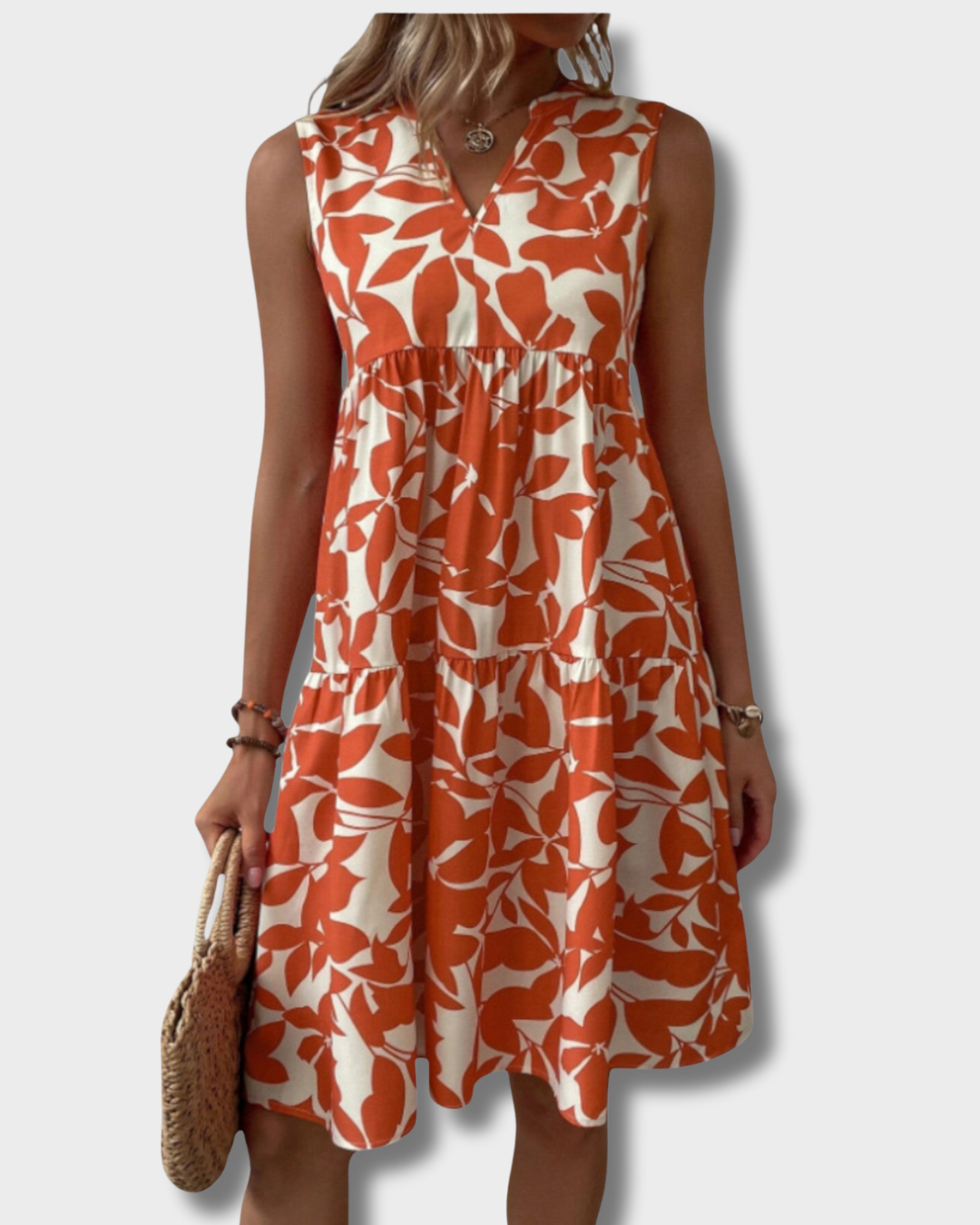 SERAPHINE I ÄRMELLOSES GEBLÜMTES KLEID