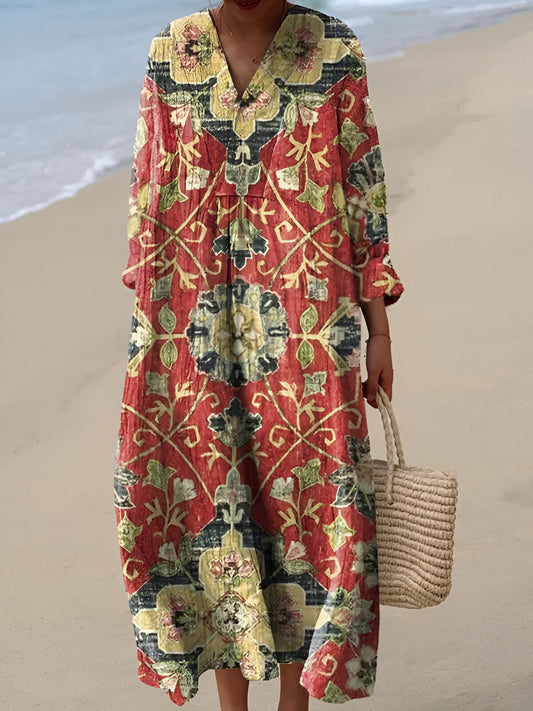 GERLINDE I MEHRFARBIGES SOMMER-MAXIKLEID