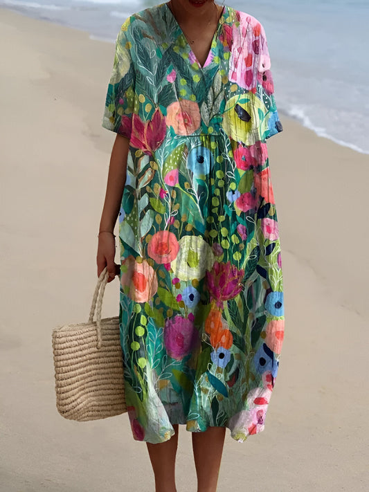 WULFHILD I MEHRFARBIGES SOMMER-MAXIKLEID