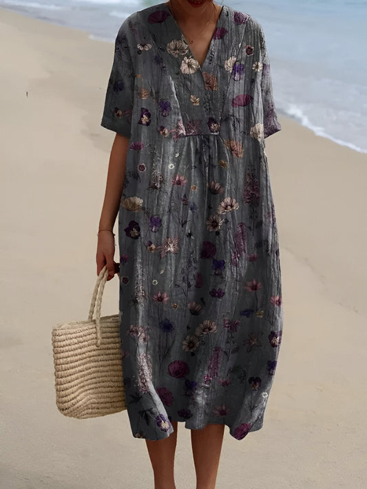 IRMHILD I MEHRFARBIGES SOMMER-MAXIKLEID
