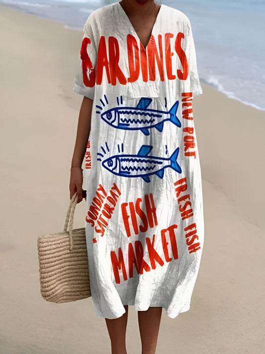 HERMELIND I MEHRFARBIGES SOMMER-MAXIKLEID