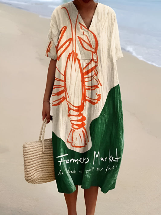 FENIA I MEHRFARBIGES SOMMER-MAXIKLEID