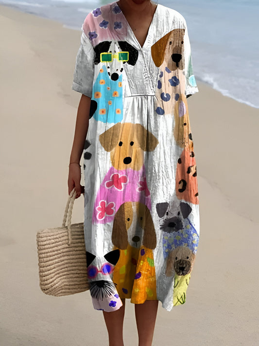 RUNHILD I MEHRFARBIGES SOMMER-MAXIKLEID