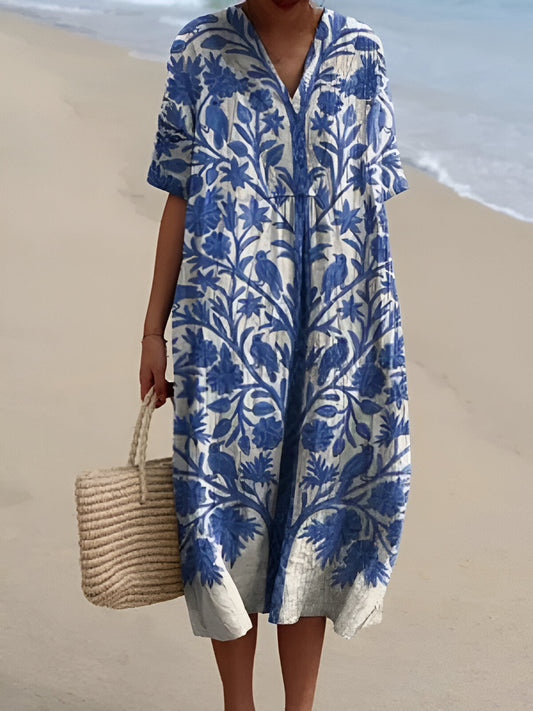 FENNA I MEHRFARBIGES SOMMER-MAXIKLEID