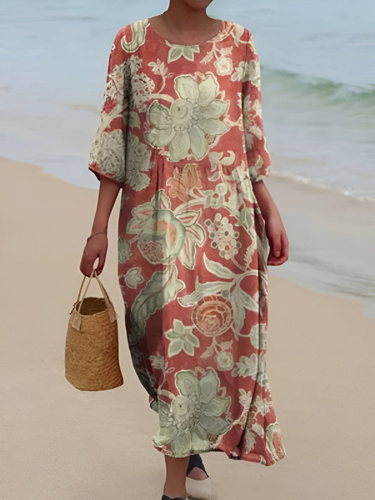 ROBINE I MEHRFARBIGES SOMMER-MAXIKLEID
