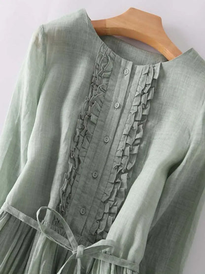 Jennifer – Sommerkleid aus Leinen mit Boho-Charme