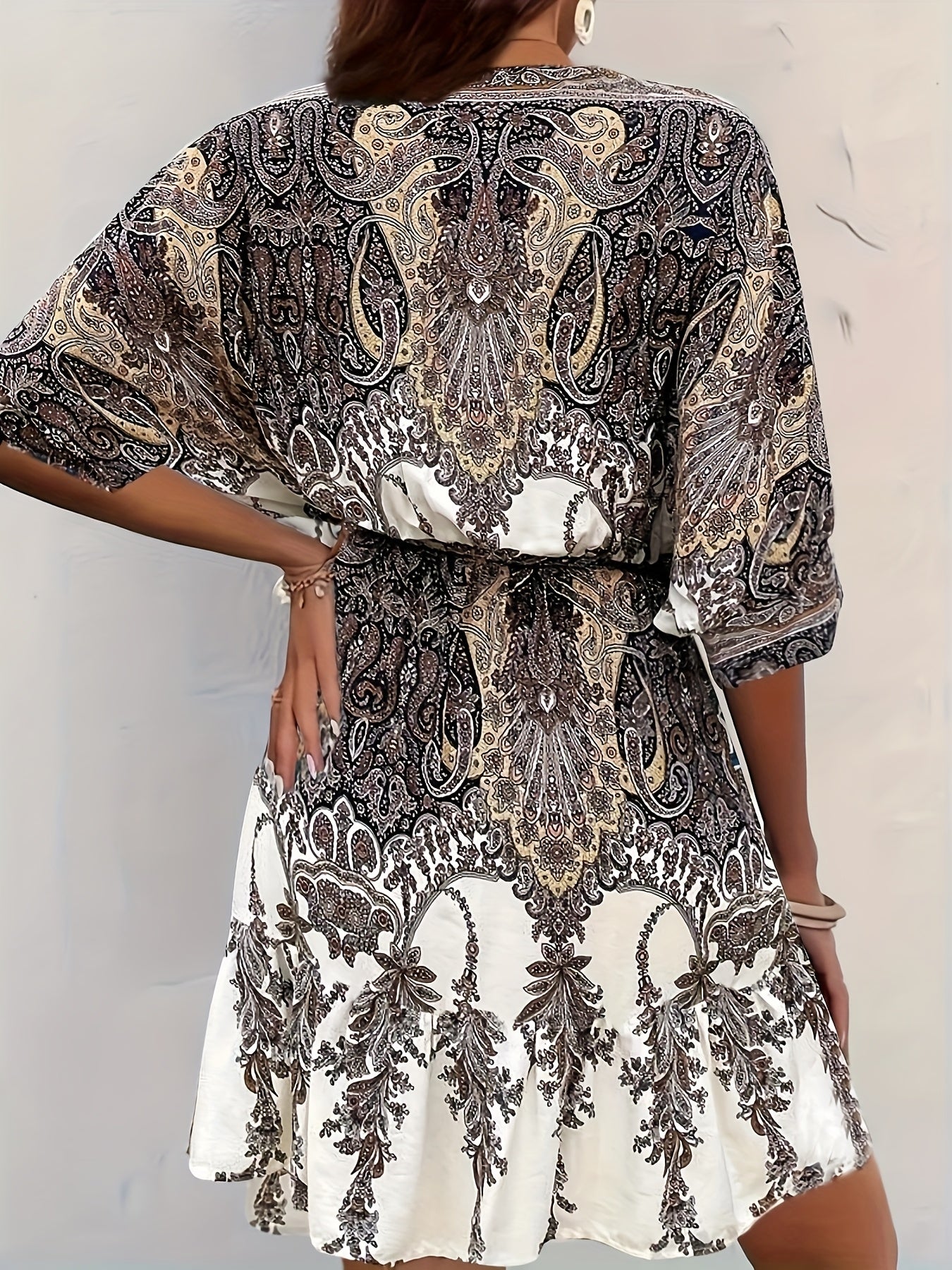 GODELIEVE I VINTAGE KLEID MIT V-AUSSCHNITT