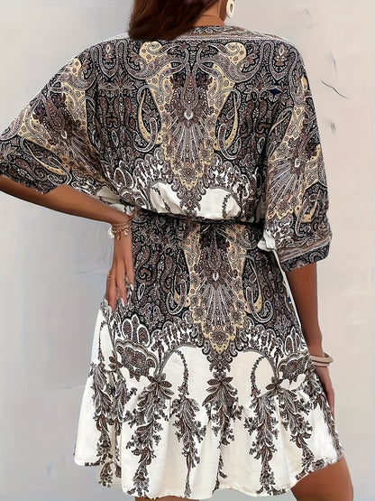 GODELIEVE I VINTAGE KLEID MIT V-AUSSCHNITT