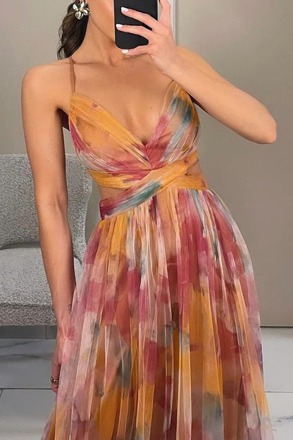 ALINA I LUXURIÖSES GEBLÜMTES MAXIKLEID