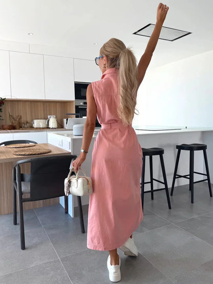 LOUISA I MAXIKLEID AUS DENIM