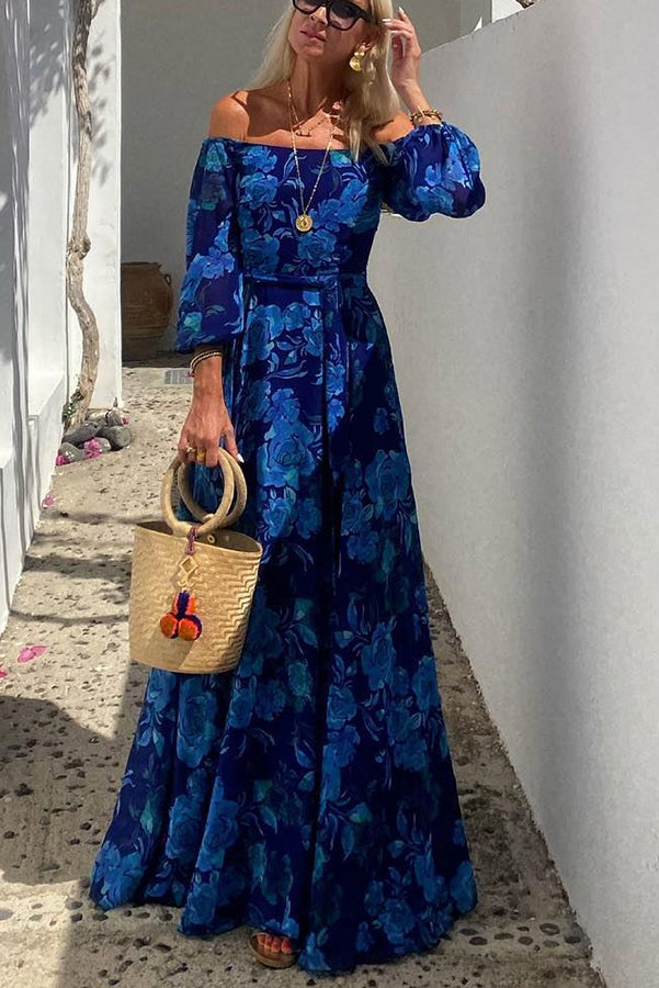 CALISTA I FLORALES SCHULTERFREIES MAXIKLEID