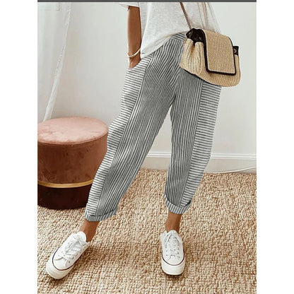Striped Trousers - Light and Flowing - Perfect for Sunny Days