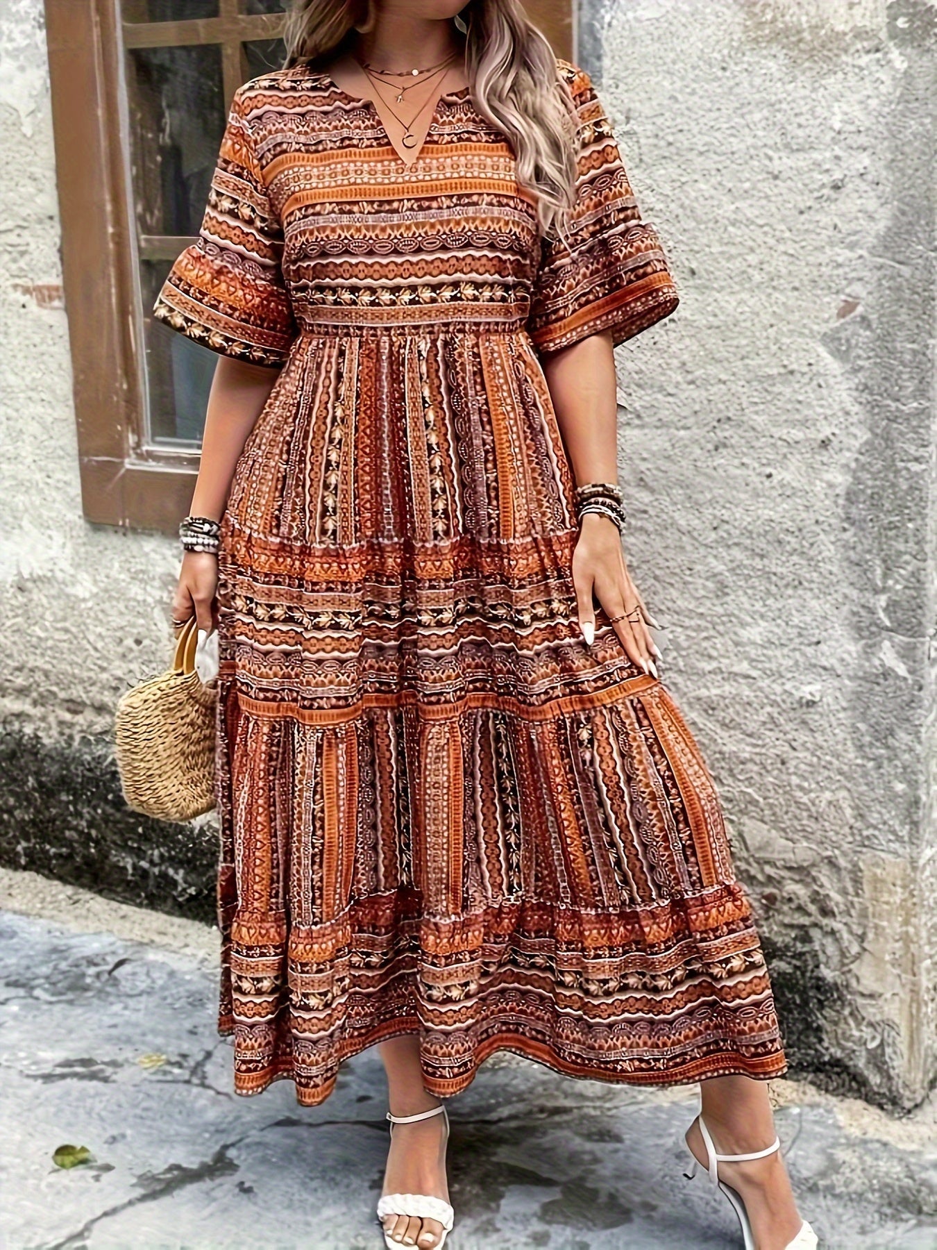 SYLPHA I BOHO KLEID MIT ETHNO-PRINT