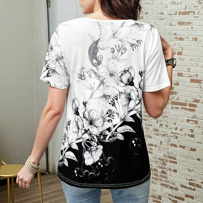 Vintage-T-Shirt Mit Blumendruck