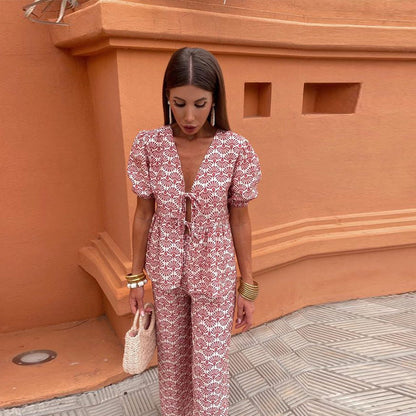 URSULA I BEDRUCKTES OBERTEIL UND HOSE SET