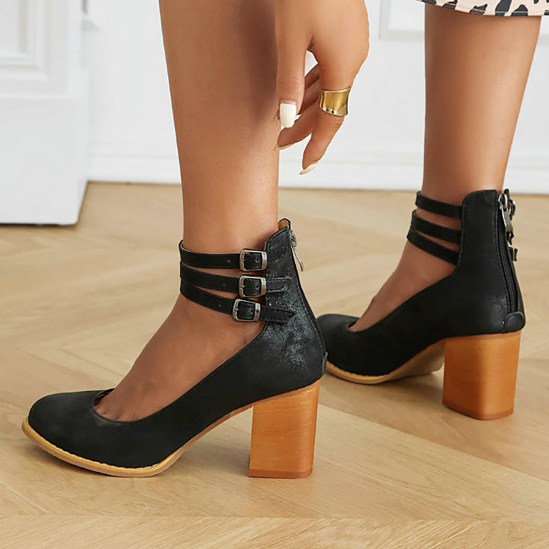 INGRID I VINTAGE-PUMPS MIT BLOCKABSATZ
