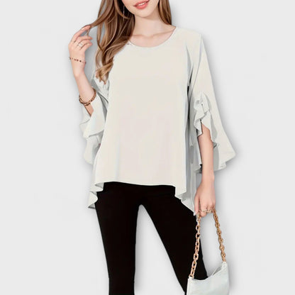 LENI I FRÜHLINGSBLUSE MIT RUNDHALSAUSSCHNITT