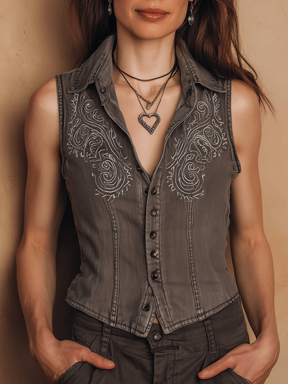 INES I VINTAGE WESTERN DENIM-WESTE