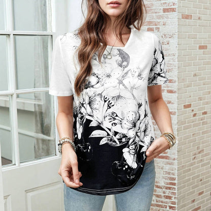 Vintage-T-Shirt Mit Blumendruck