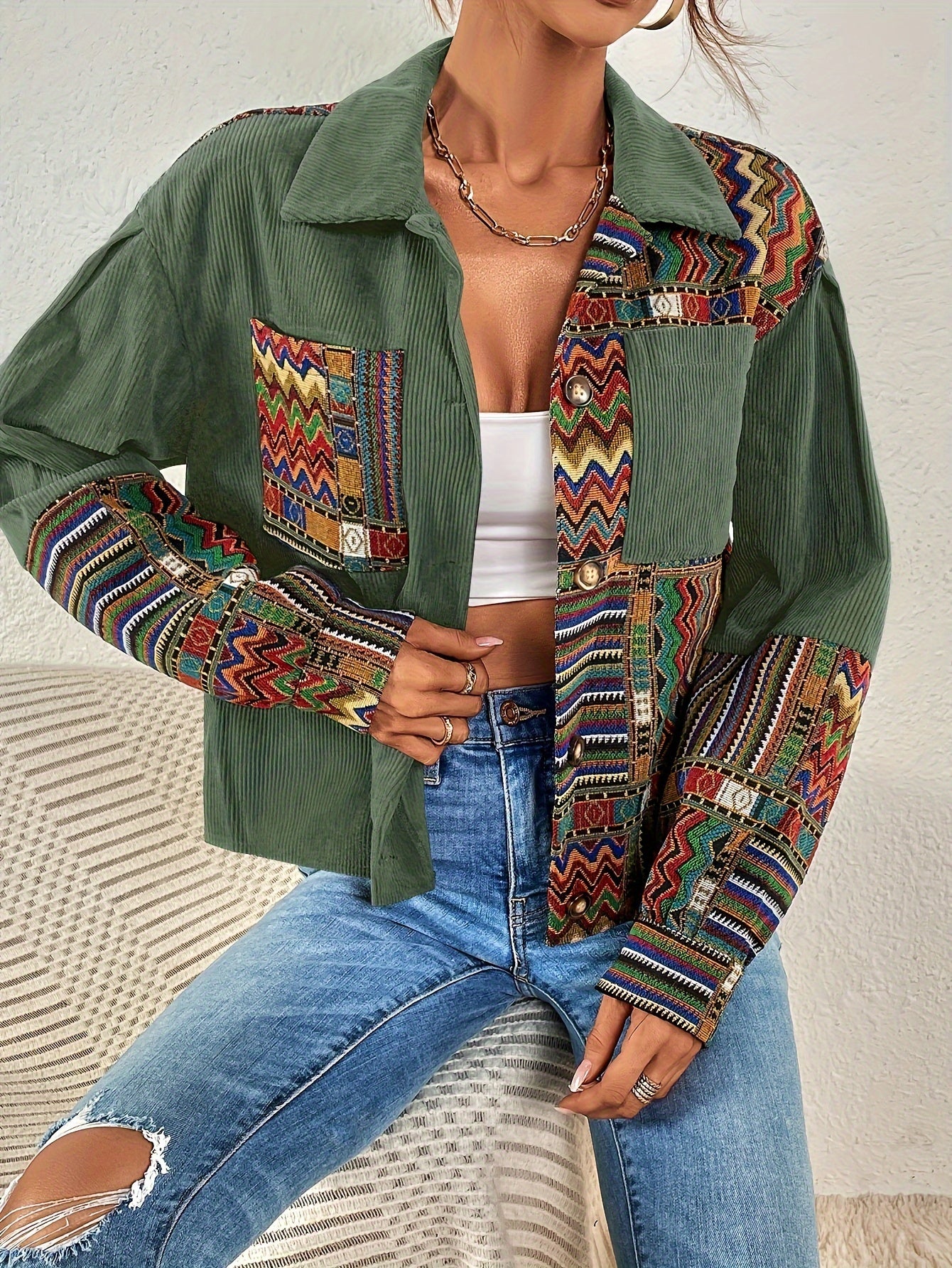 ZELINA I KORDJACKE MIT ETHINENDRUCK