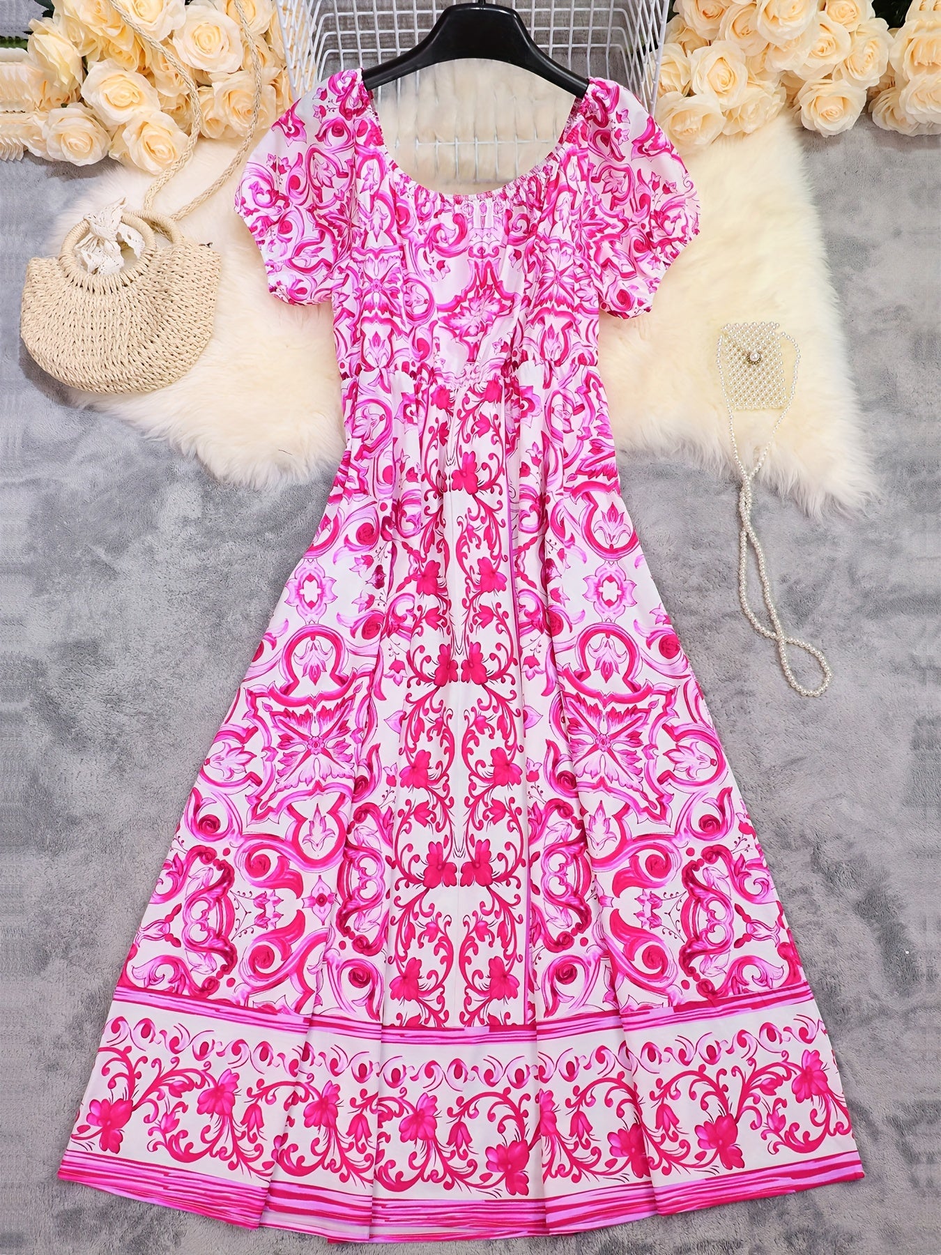 XANTHIS I SCHULTERFREIES BEDRUCKTES KLEID