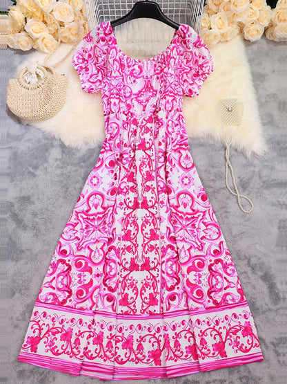 XANTHIS I SCHULTERFREIES BEDRUCKTES KLEID