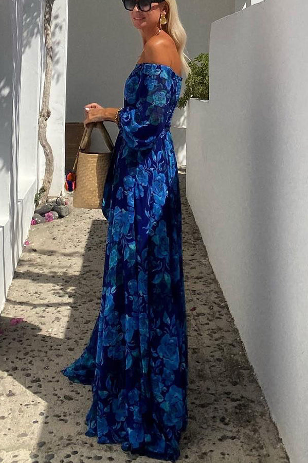 CALISTA I FLORALES SCHULTERFREIES MAXIKLEID