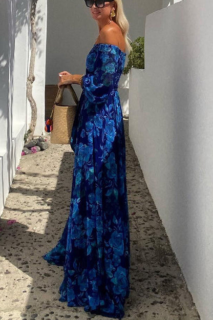 CALISTA I FLORALES SCHULTERFREIES MAXIKLEID