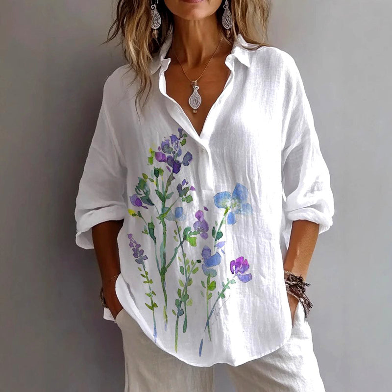 Lässige Bluse Mit Blumenmuster
