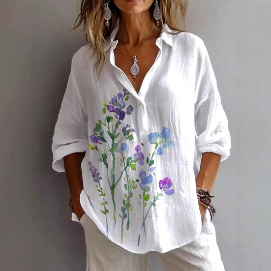 Lässige Bluse Mit Blumenmuster