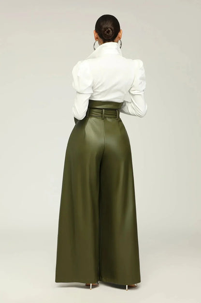 JOHANNA I KUNSTLEDERHOSE MIT HOHER TAILLE