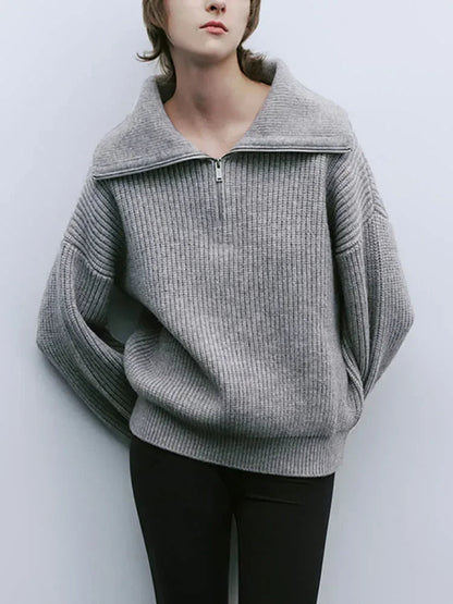 MARGIT I PULLOVER MIT KURZEM REISSVERSCHLUSS