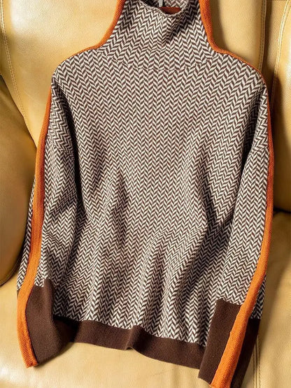 ISABEL I ROLLKRAGEN-PULLOVER MIT AUFDRUCK